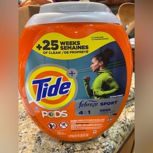 SOLD Tide 4 in 1 Febreeze Sport Odor Defense Laundry Pods. 73-count. New.